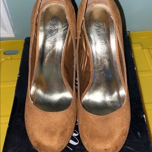 Brown platform heels